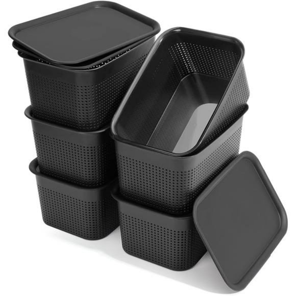 Storage & Organization Plastic Storage Baskets With Lids Baskets 6